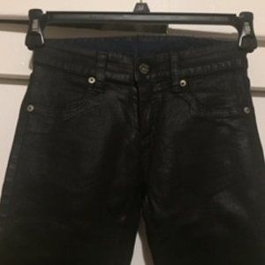 Carmar, Size 25, Coated Black Skinny Jeans